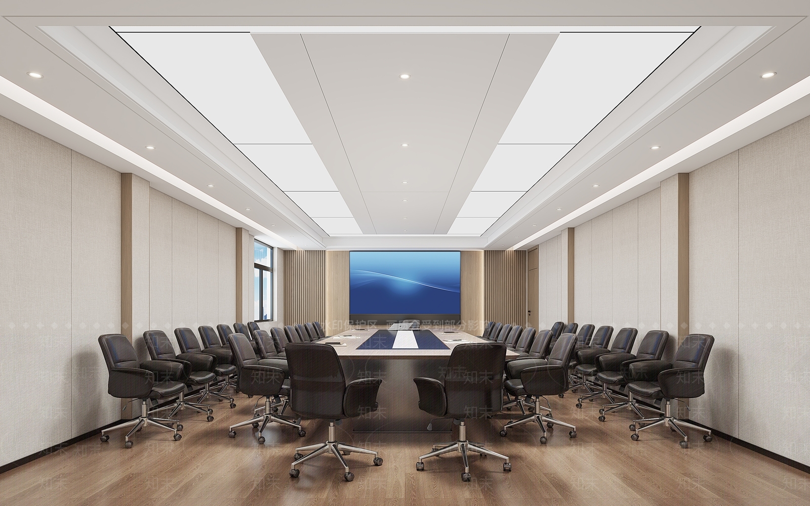 现代极简会议室3D模型下载【ID:1192960993】