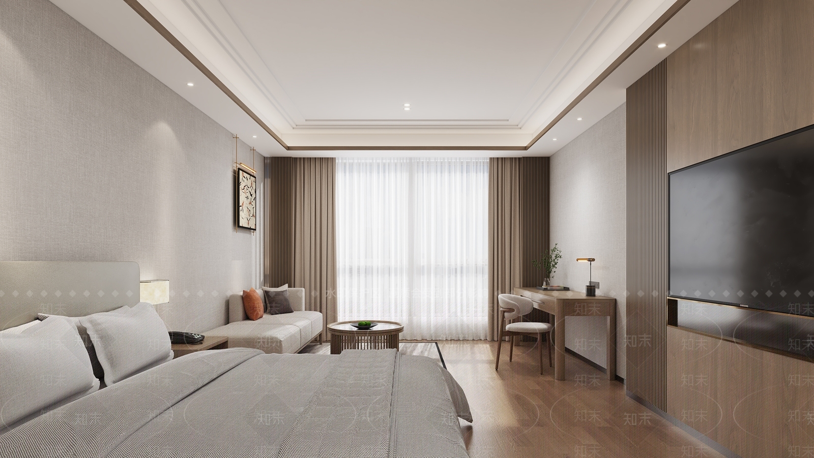 现代侘寂民宿3D模型下载【ID:1192962418】