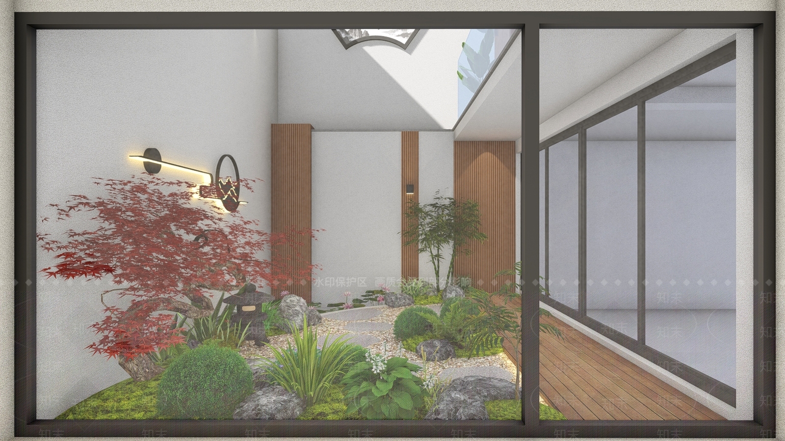 新中式禅意别墅庭院SU模型下载【ID:1192965861】