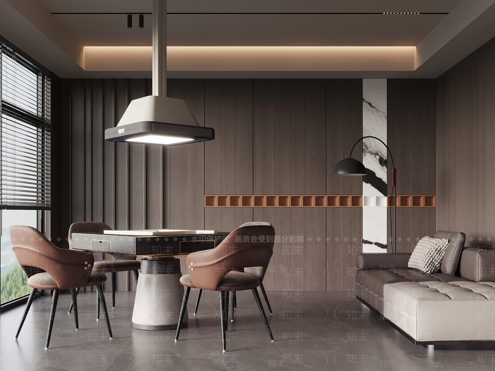 现代意式棋牌室3D模型下载【ID:1192965347】