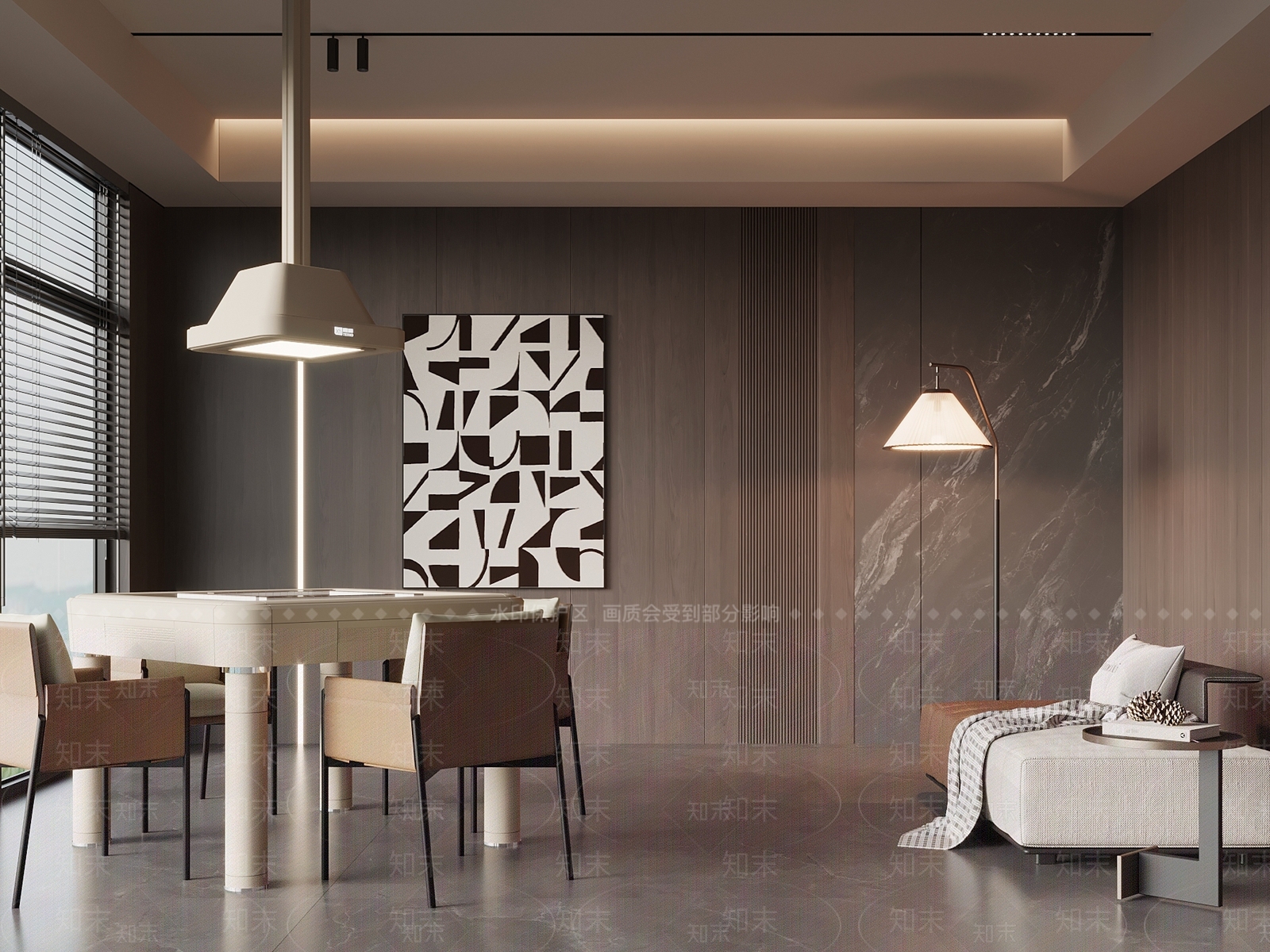 现代意式棋牌室3D模型下载【ID:1192966679】