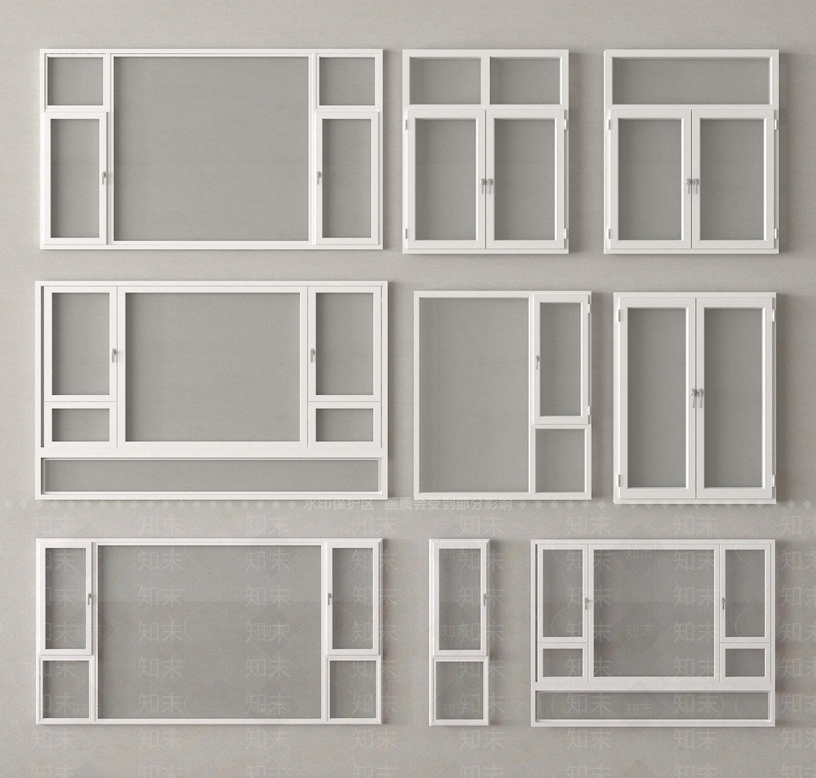 现代平开窗SU模型下载【ID:1192970759】