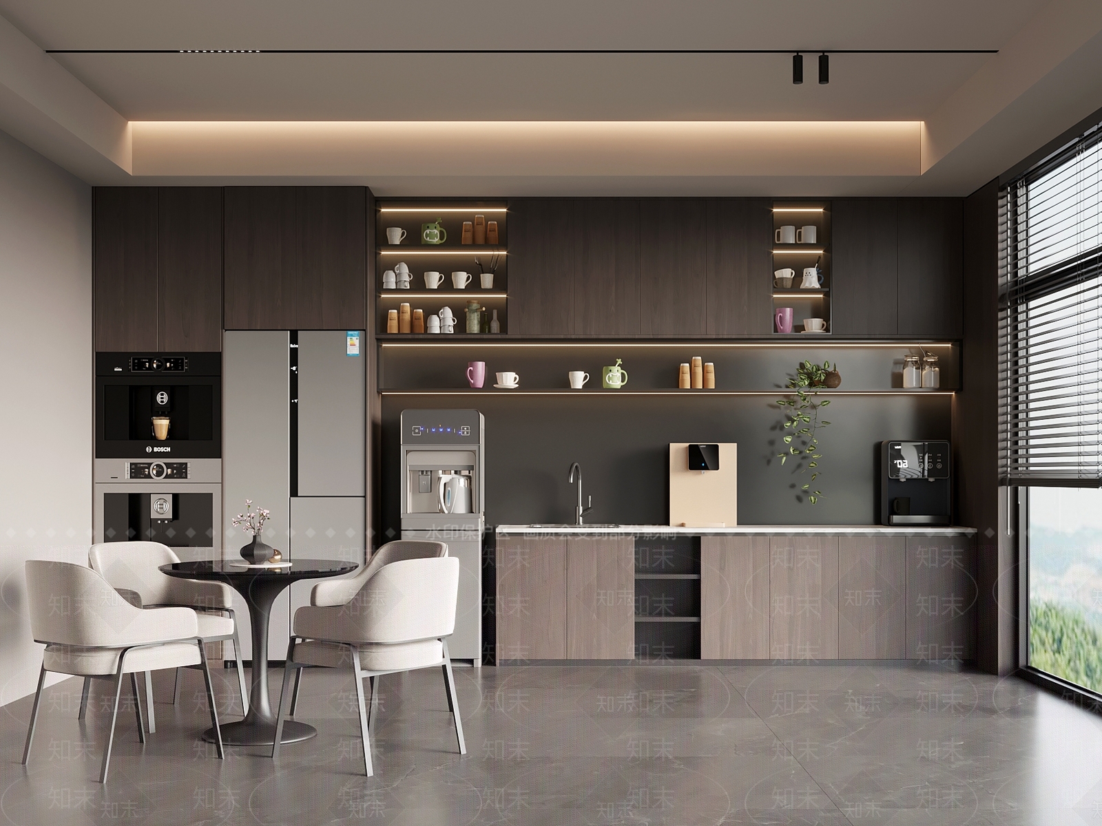 现代意式茶水间3D模型下载【ID:1192971350】