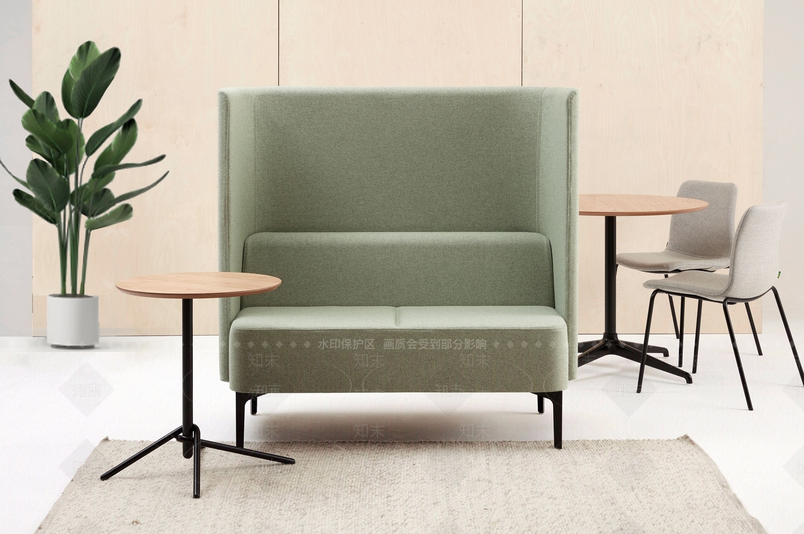 现代简约办公桌椅SU模型下载【ID:1192973920】