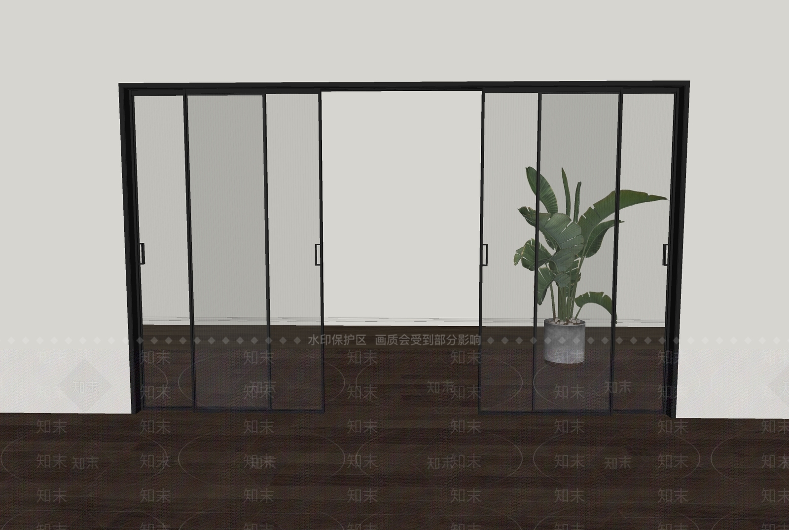现代推拉门SU模型下载【ID:1192976081】