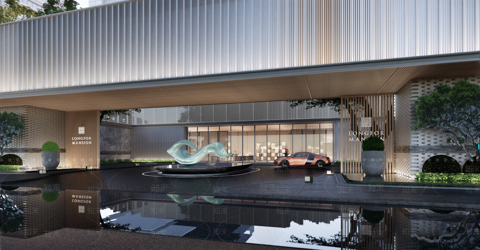 现代小区景观SU模型下载【ID:1192976838】