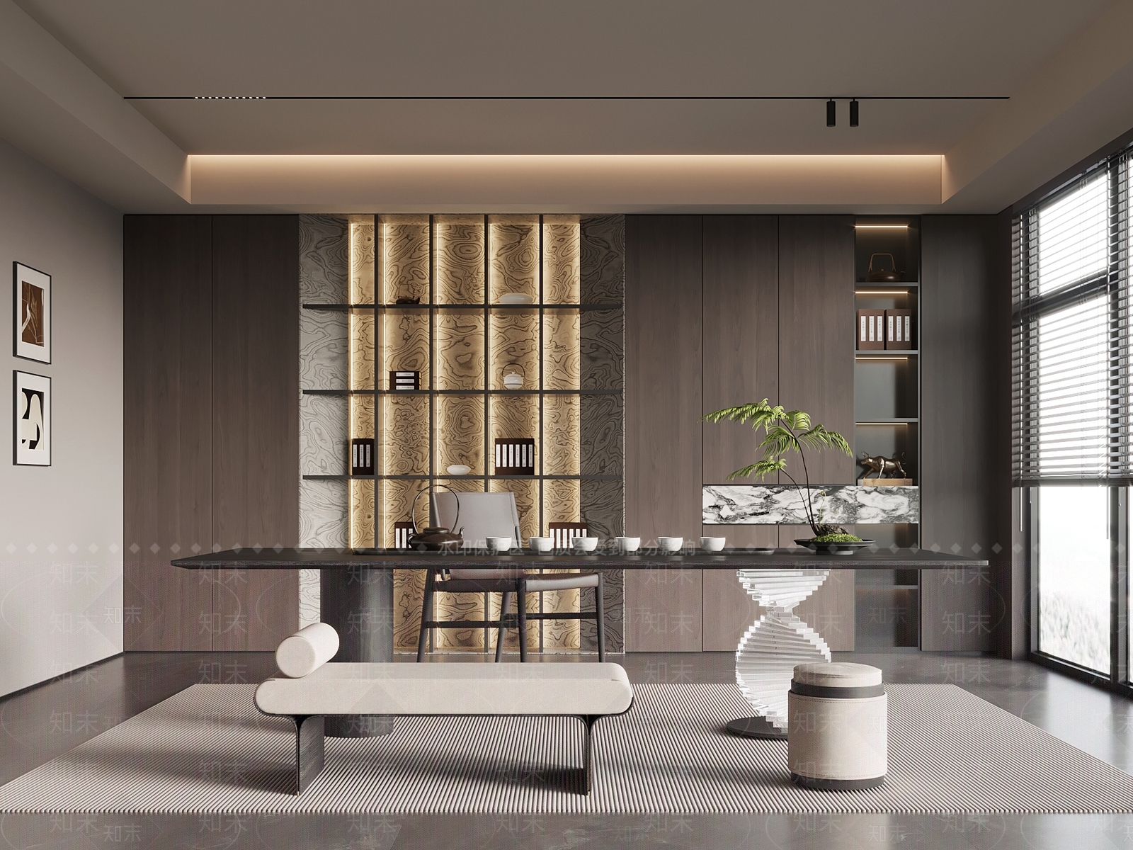 现代意式茶室SU模型下载【ID:1192976875】