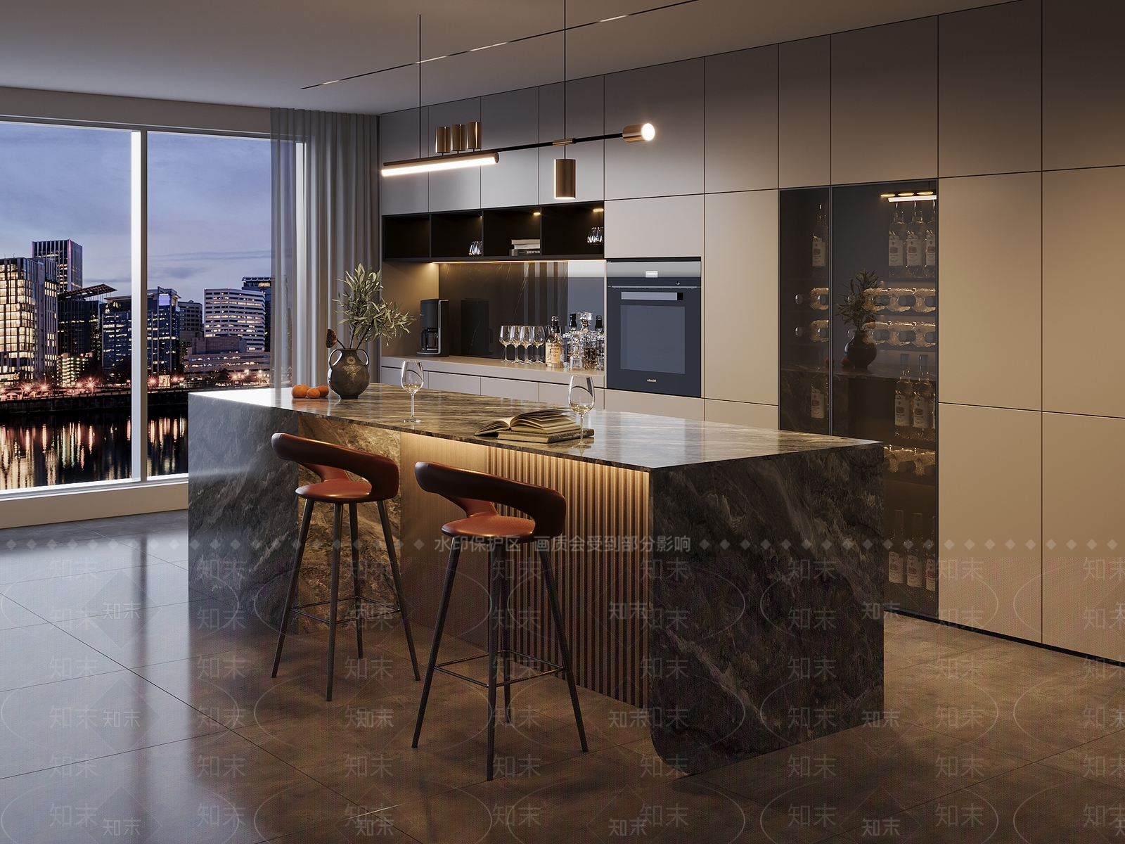 现代意式吧台3D模型下载【ID:1192978277】