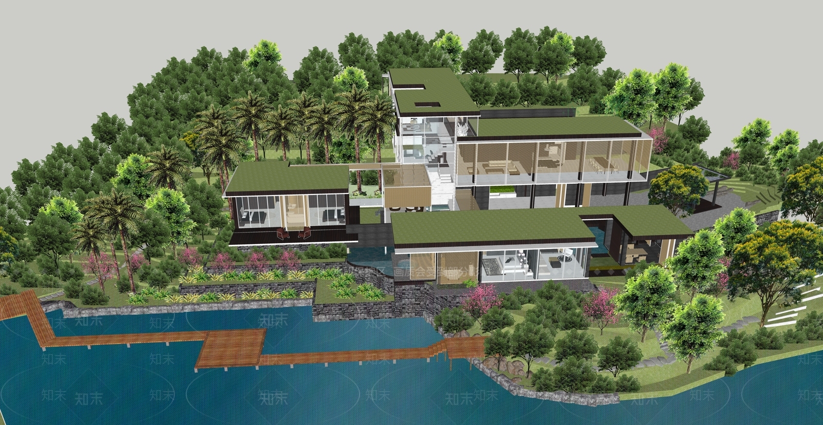 现代民宿建筑SU模型下载【ID:1192978118】