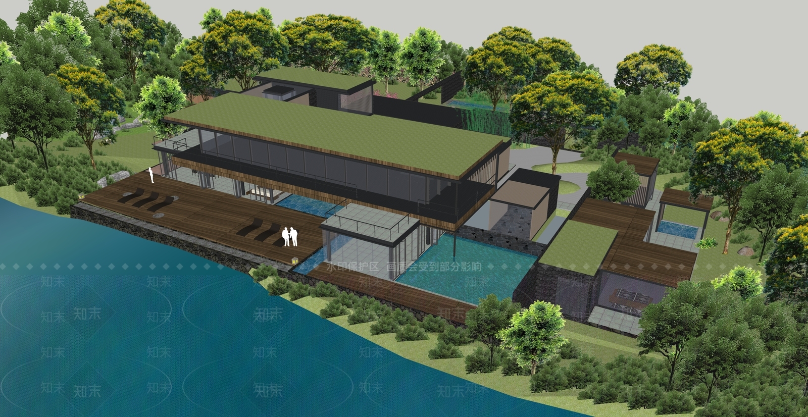现代民宿建筑SU模型下载【ID:1192978238】