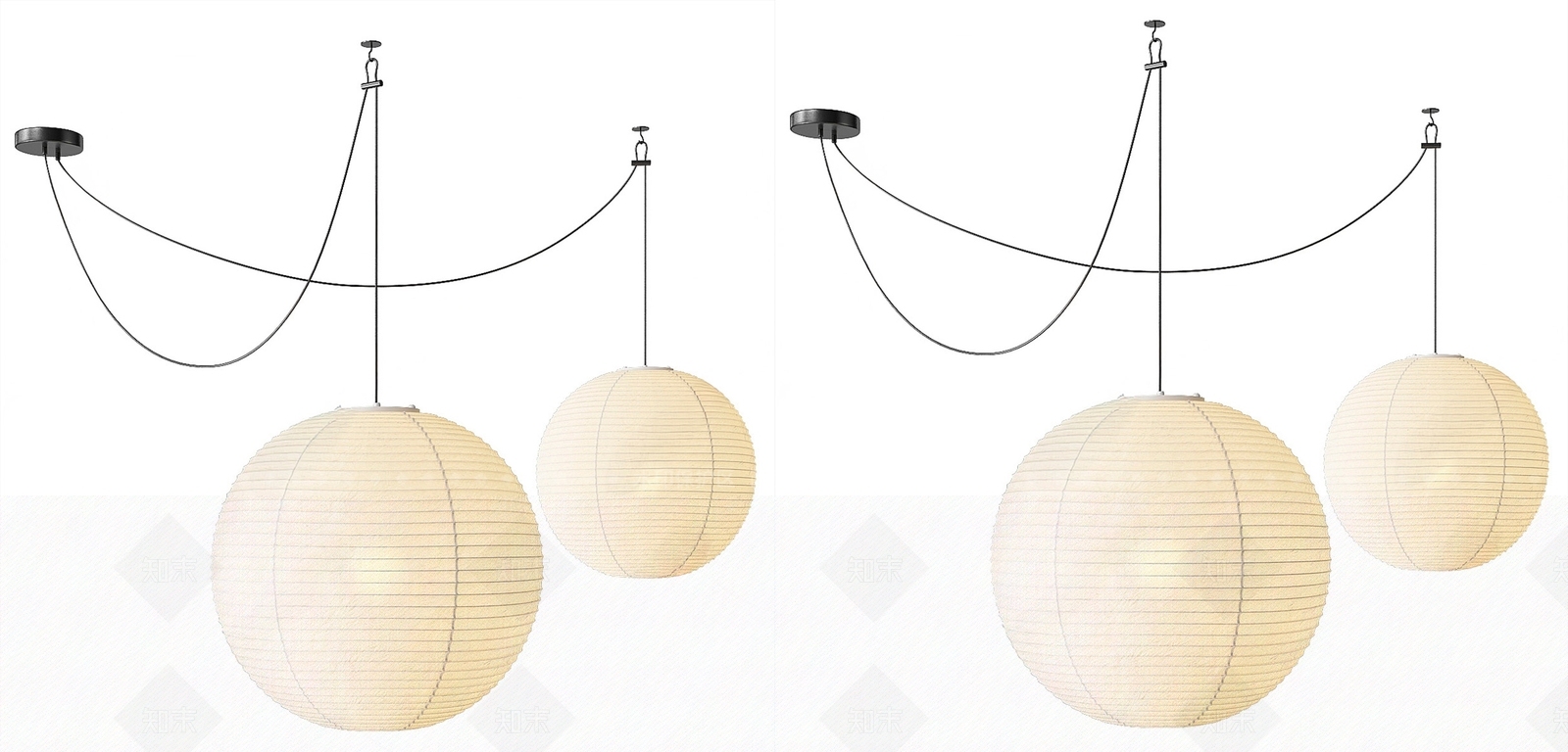 新中式日式吊灯SU模型下载【ID:1192978727】