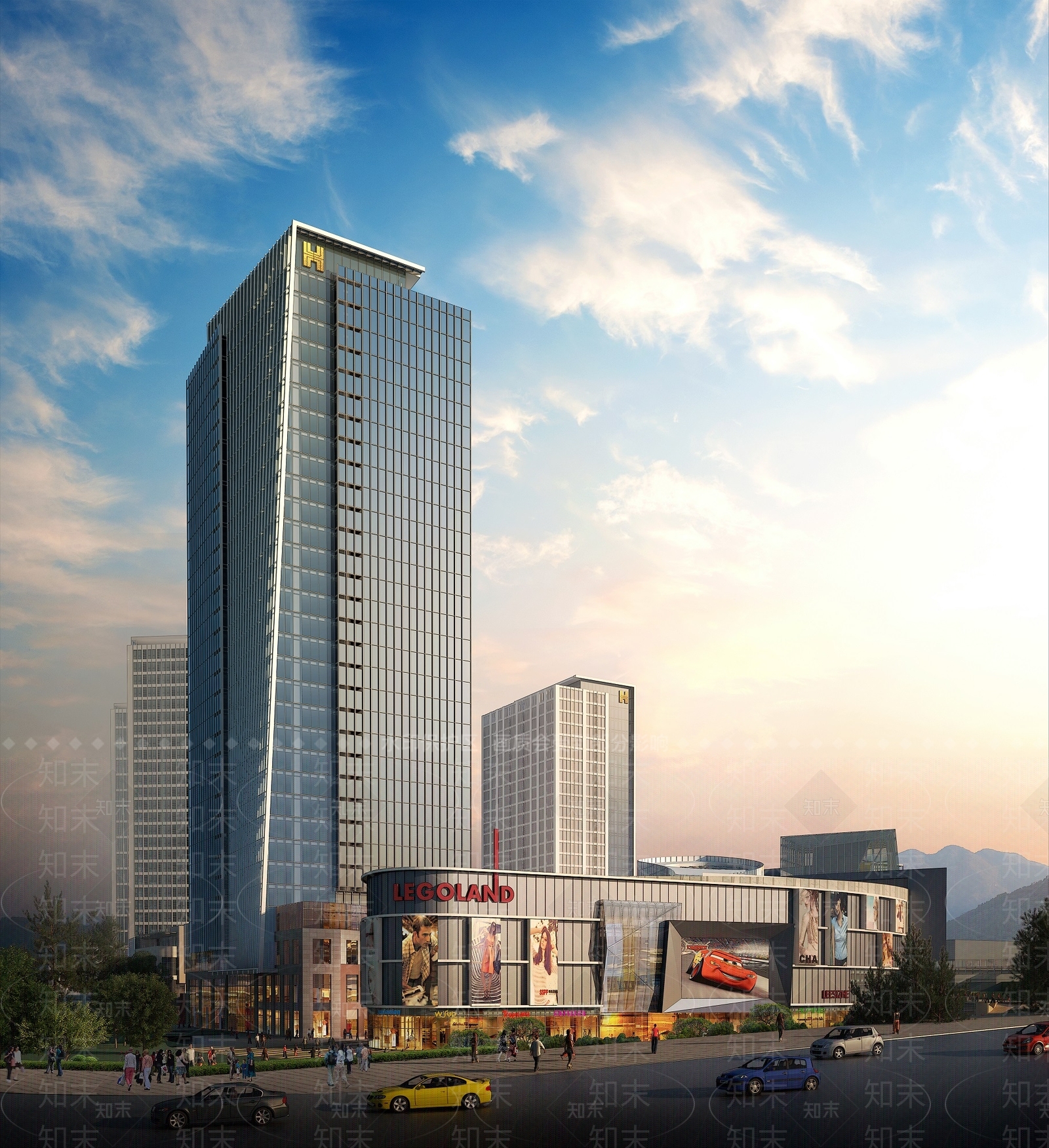 现代极简商场建筑SU模型下载【ID:1192980917】