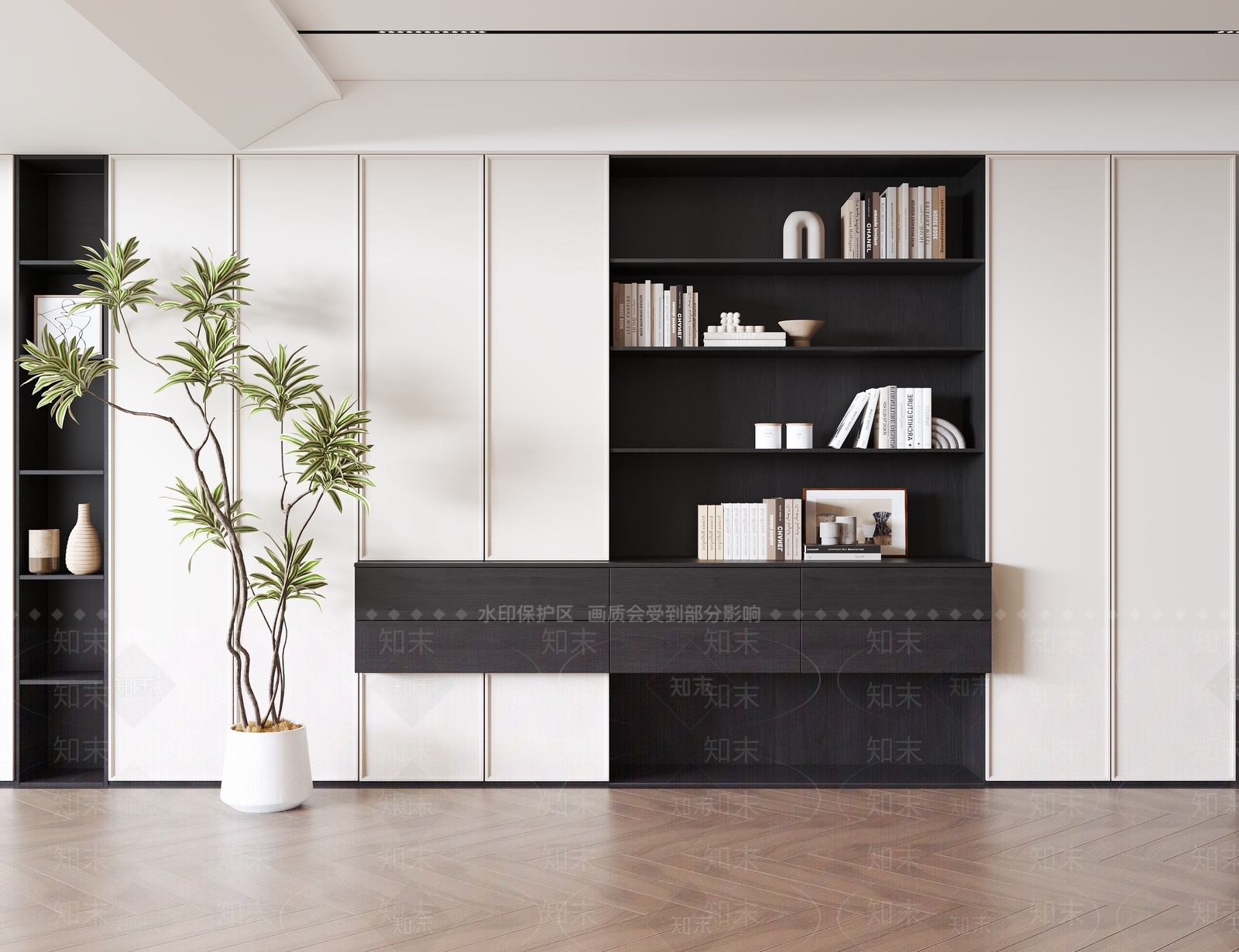 现代中古书柜3D模型下载【ID:1192981195】
