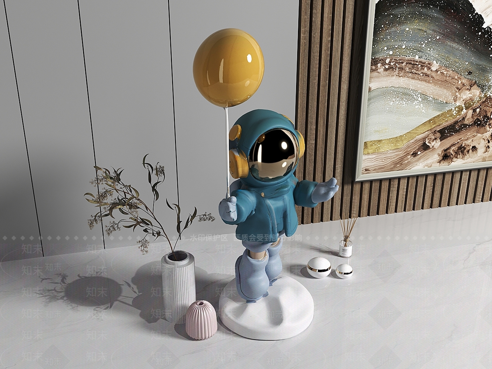 现代轻奢摆件组合3D模型下载【ID:1192981250】