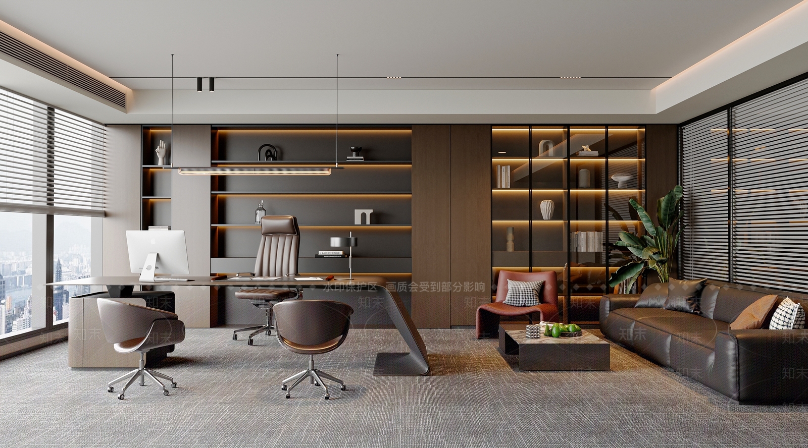 现代意式经理办公室SU模型下载【ID:1192982343】