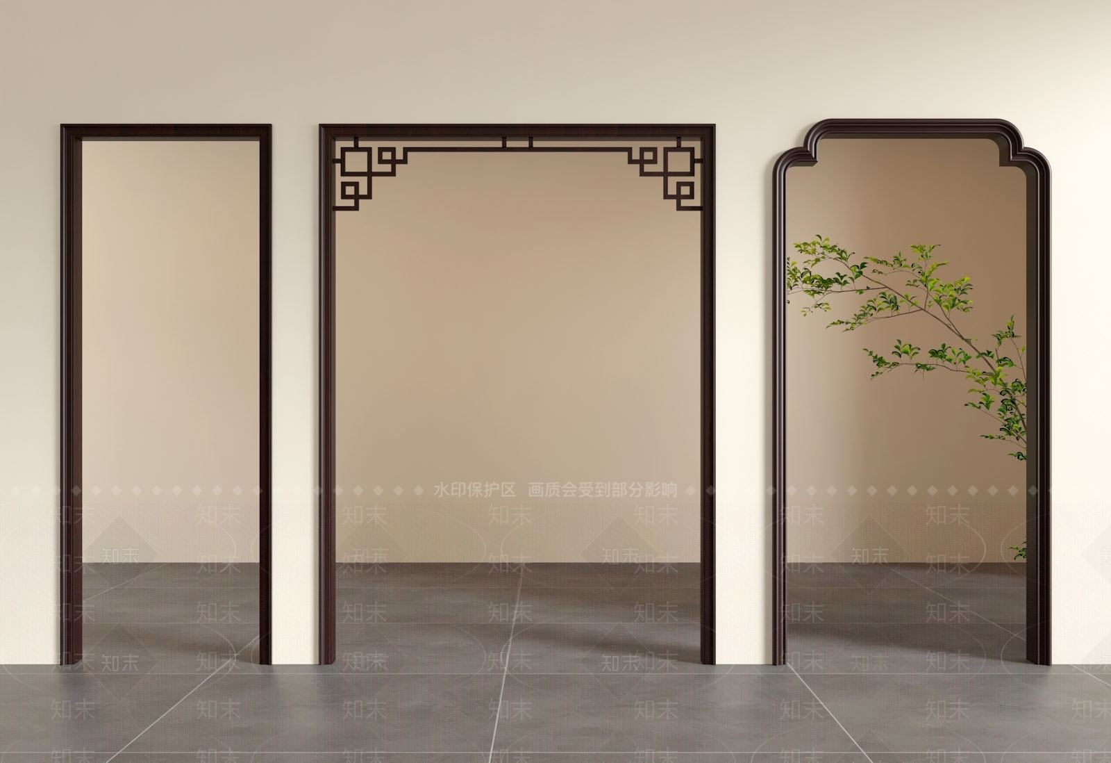 新中式门套SU模型下载【ID:1192983991】