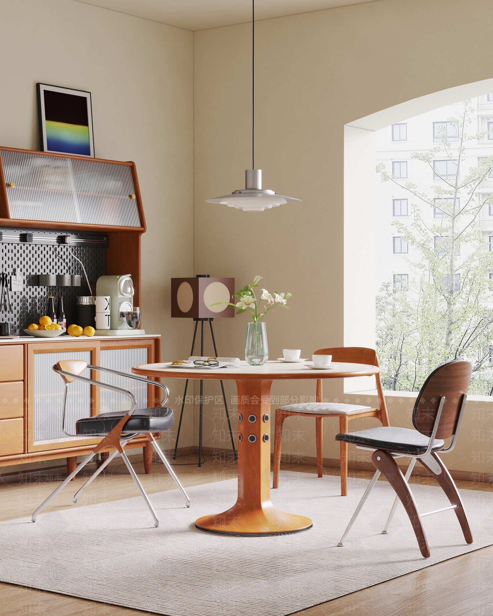 中古复古餐桌椅3D模型下载【ID:1192987943】