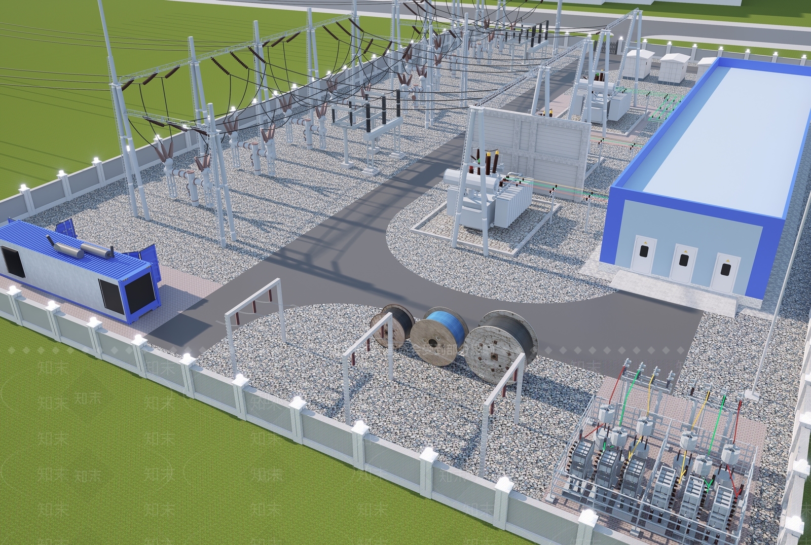 现代发电厂SU模型下载【ID:1192989401】