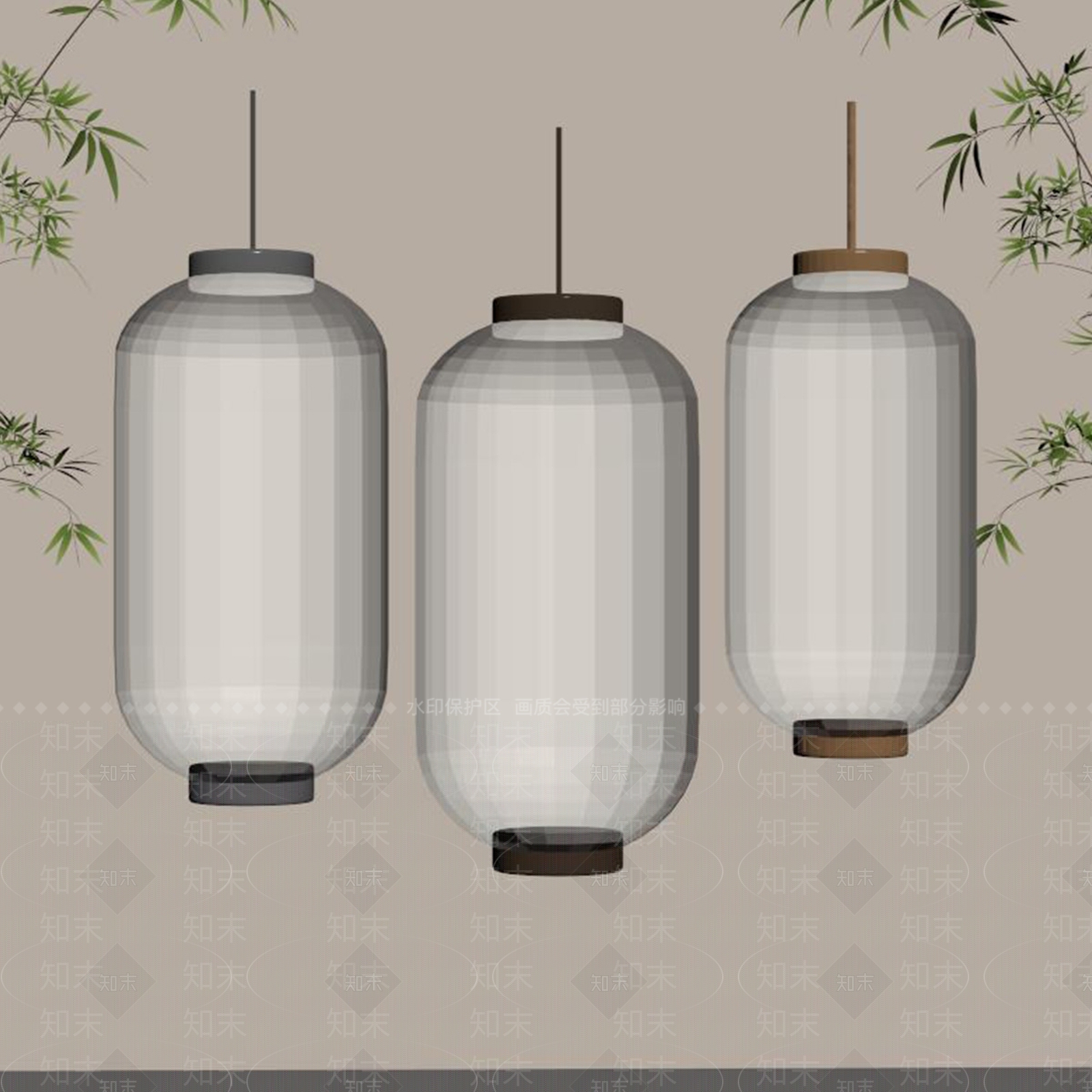 现代新中式灯笼SU模型下载【ID:1192996024】