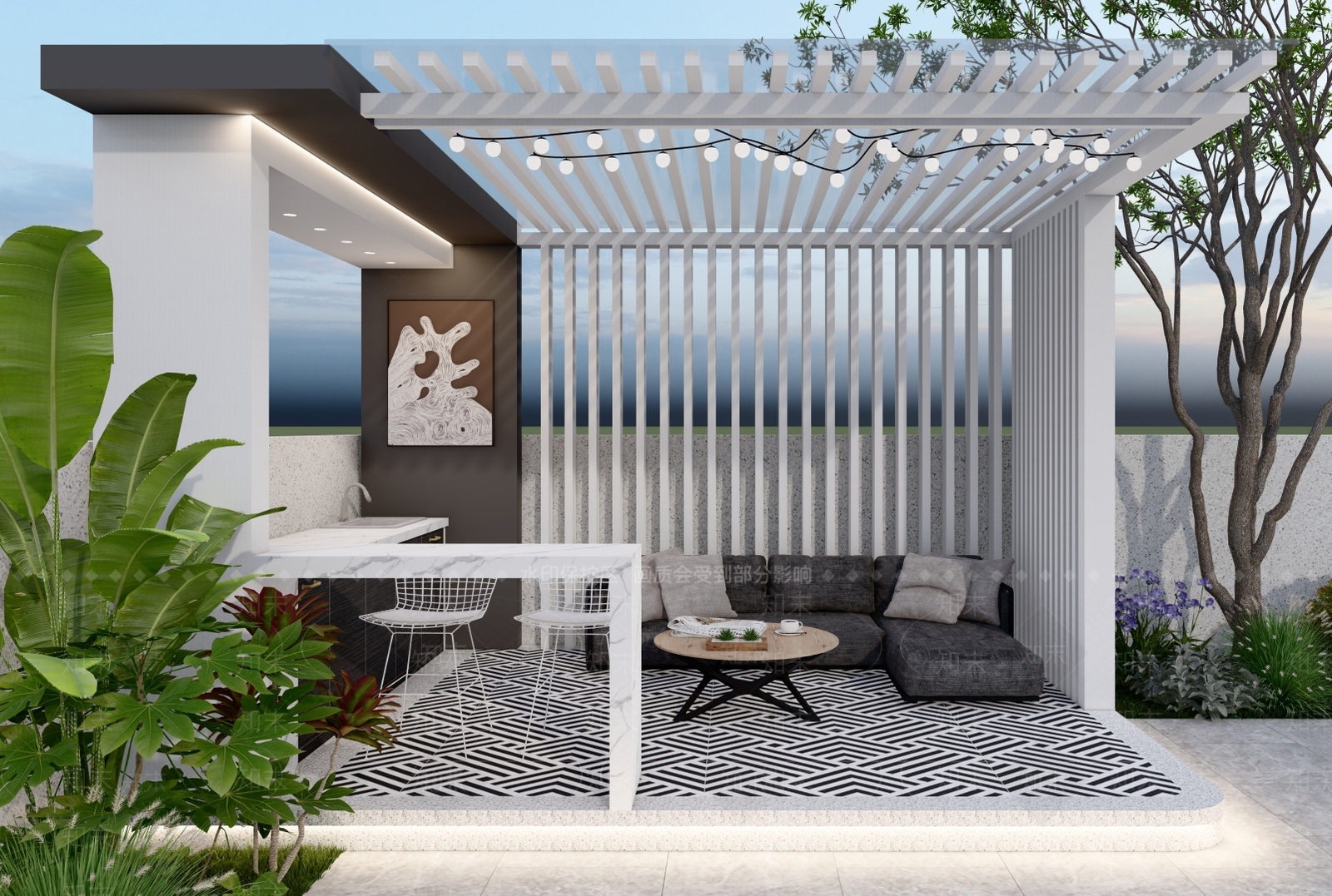 现代亭子SU模型下载【ID:1192996036】