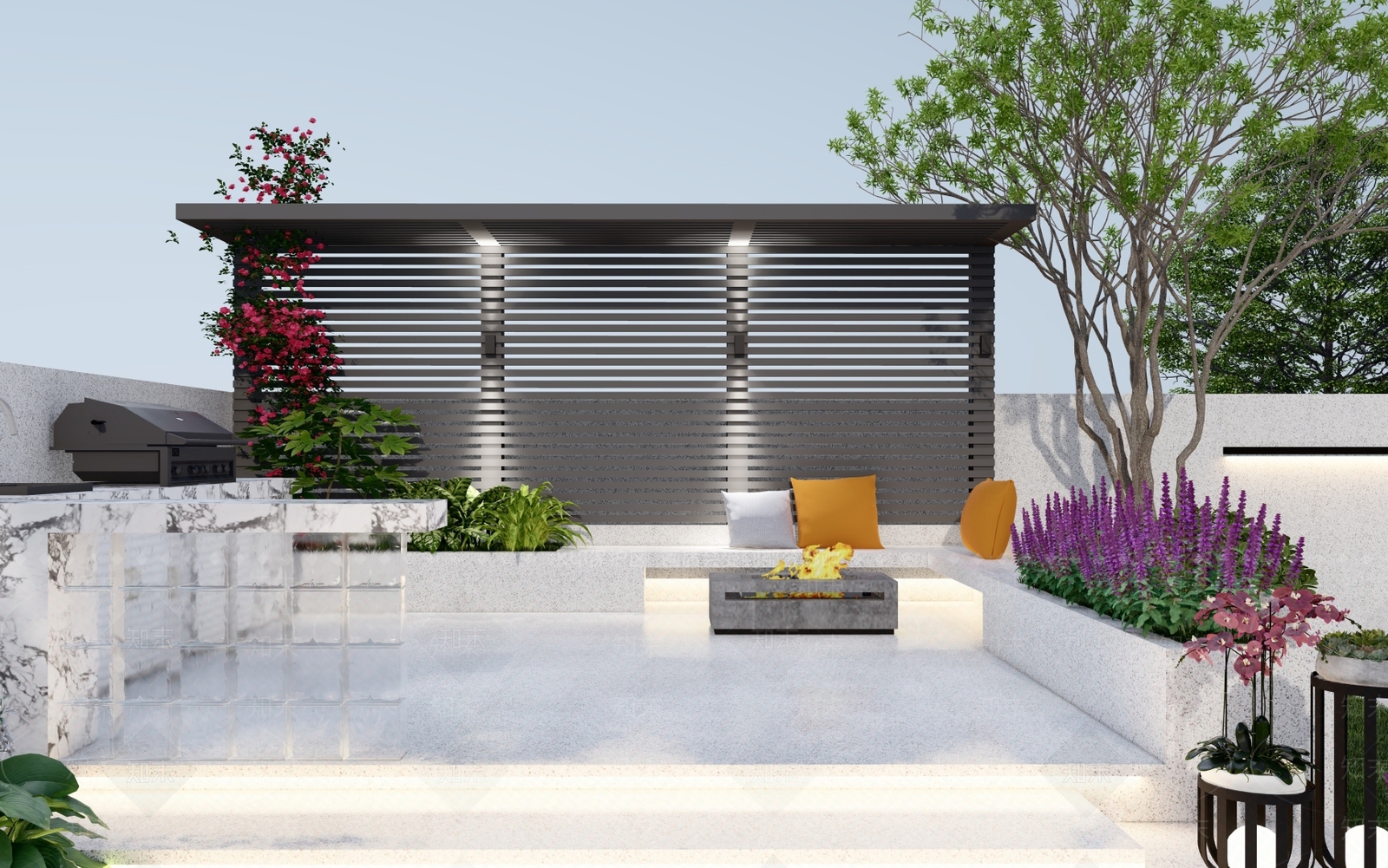 现代廊架SU模型下载【ID:1192996166】