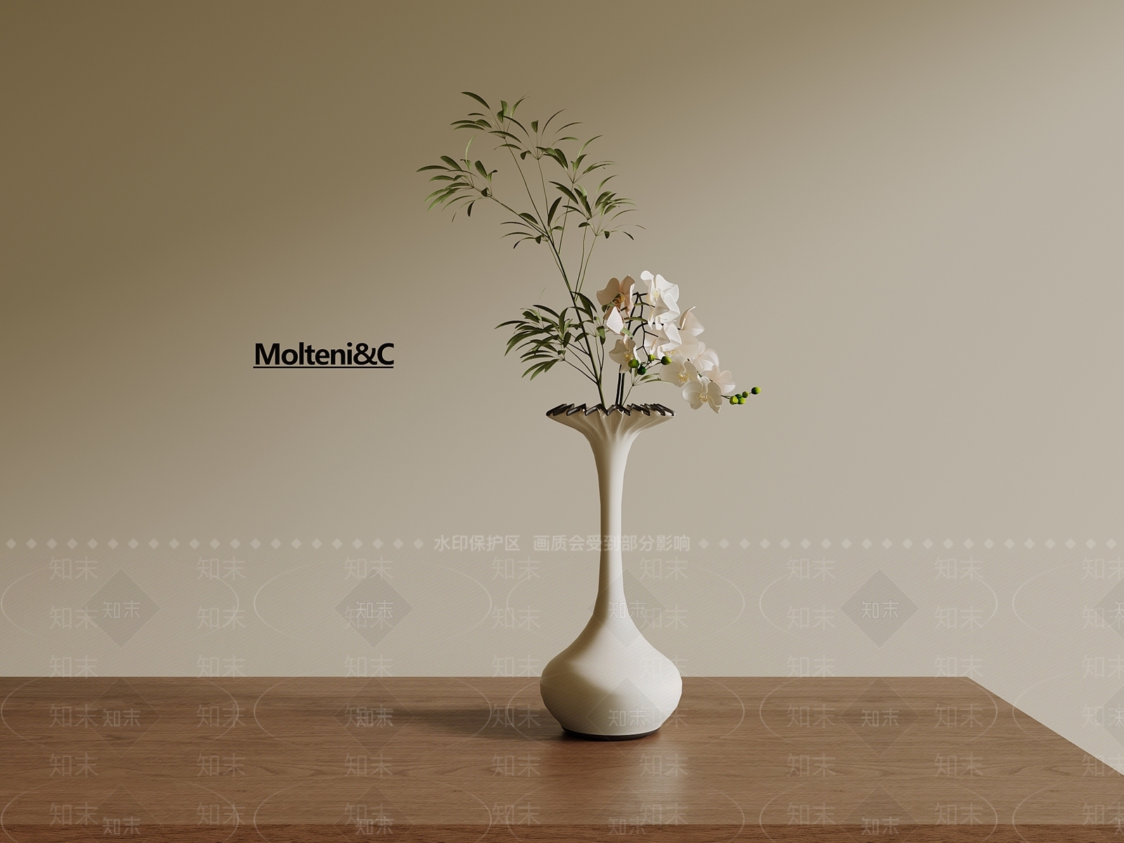 法式奶油花瓶SU模型下载【ID:1192998083】