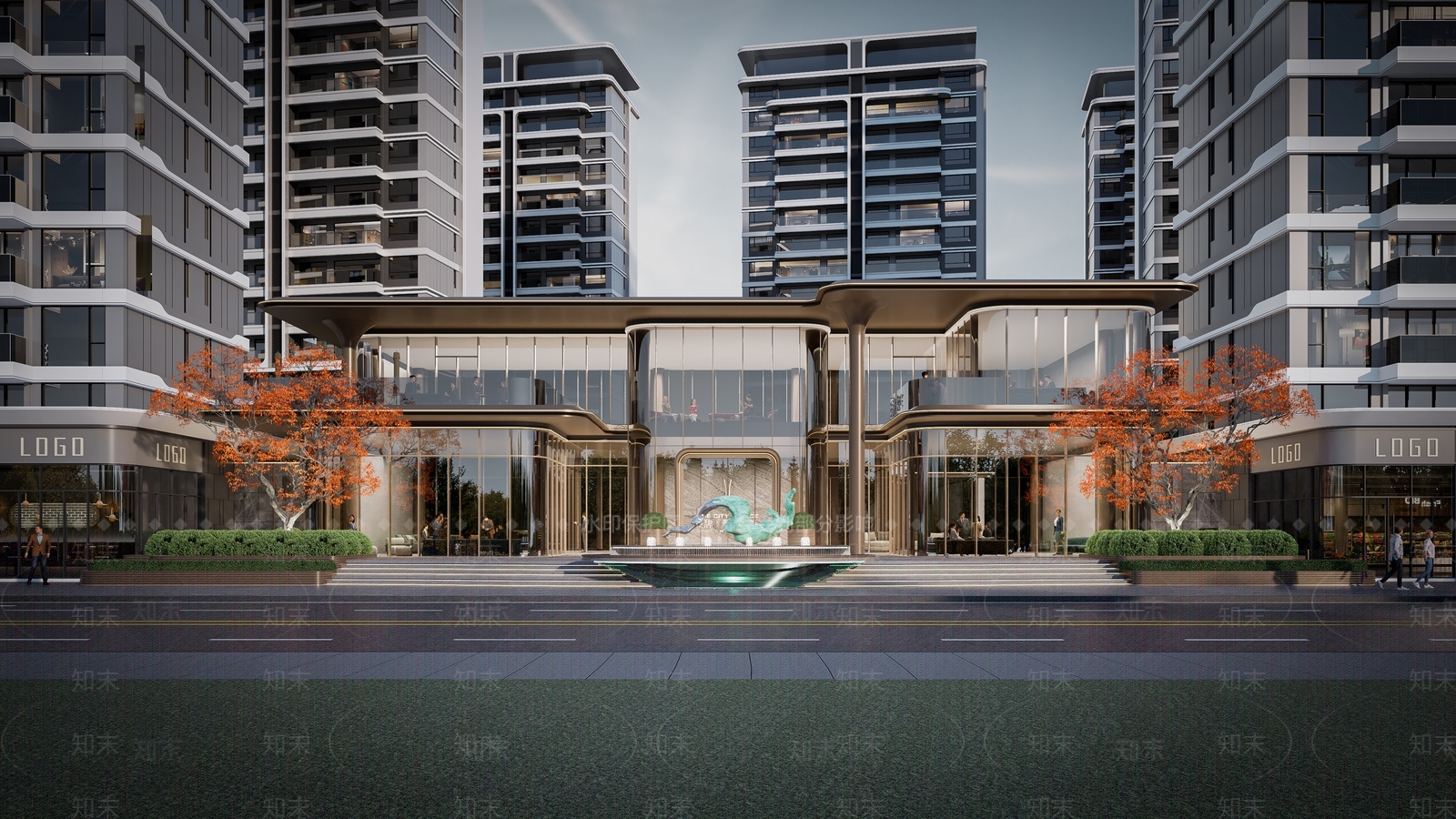 现代轻奢售楼处建筑SU模型下载【ID:1192998972】