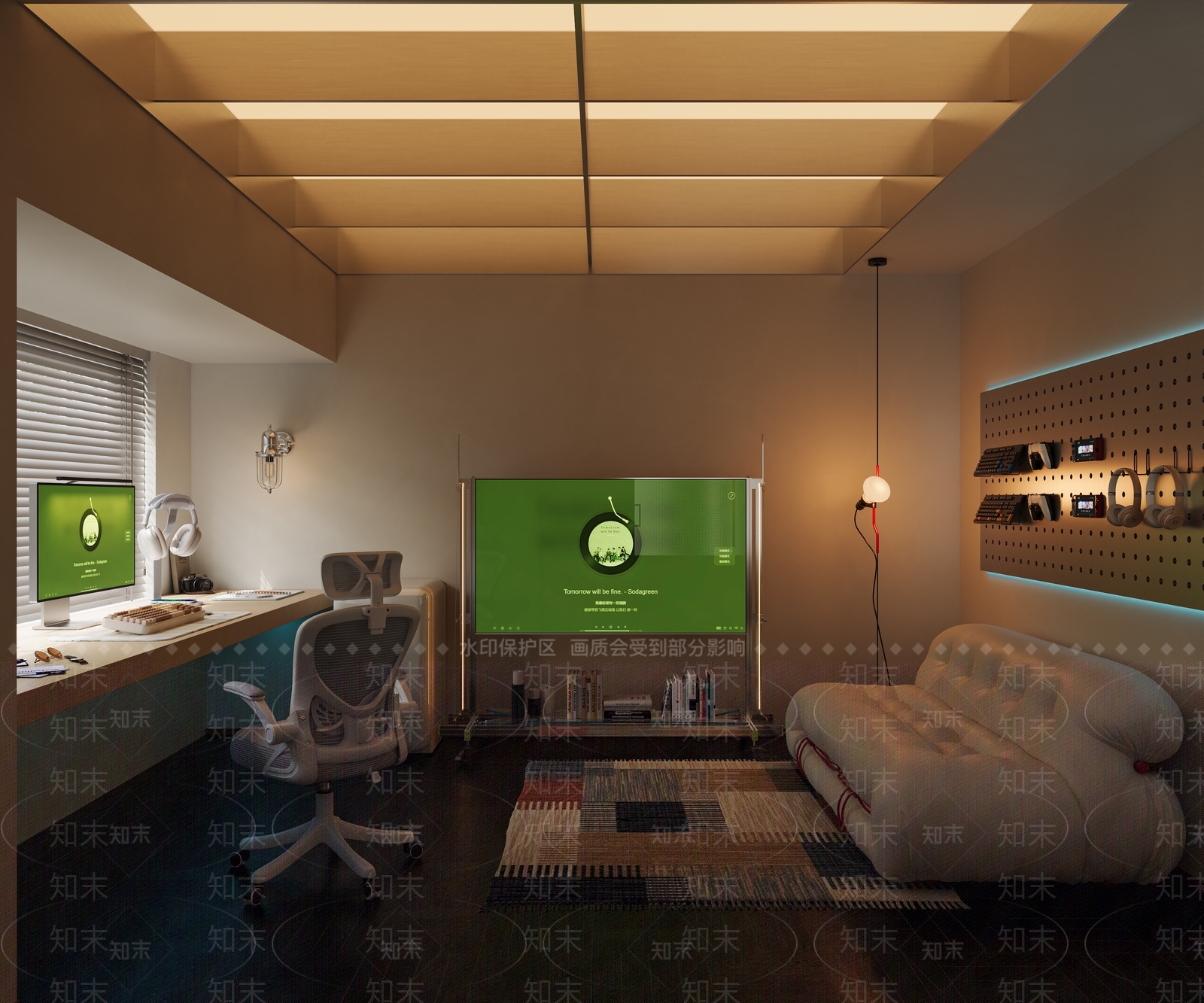 现代复古书房3D模型下载【ID:1192999798】