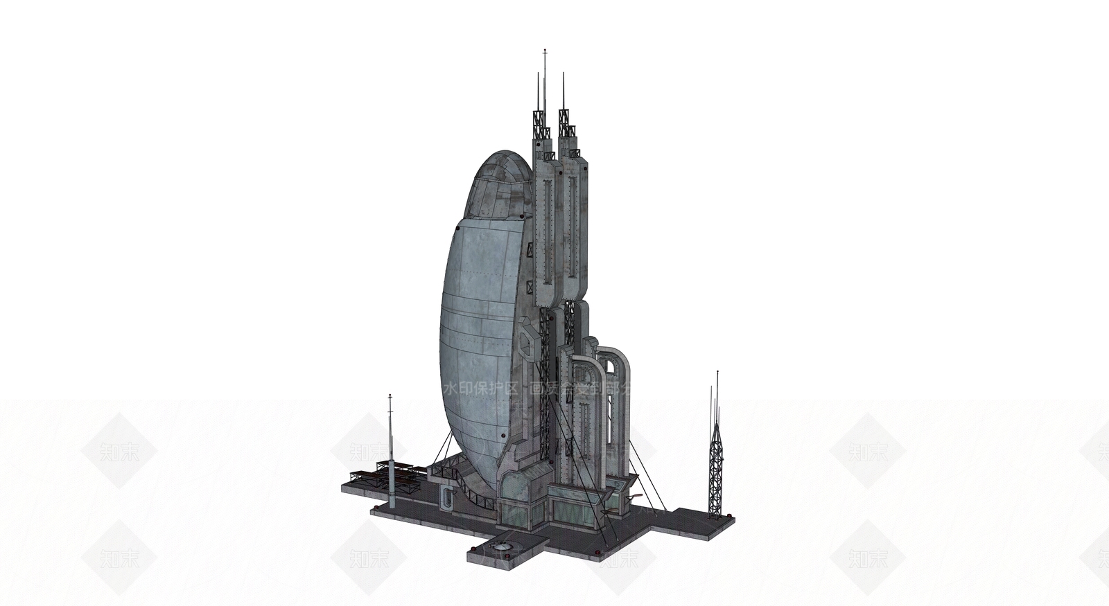 现代风格建筑SU模型下载【ID:1193000567】