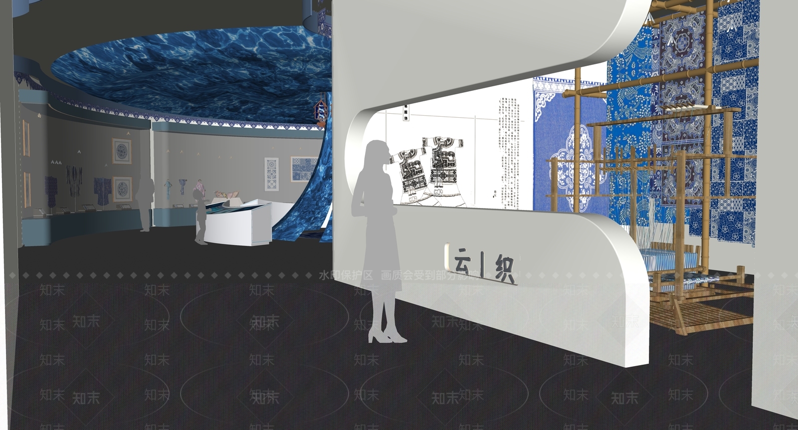 现代艺术展厅SU模型下载【ID:1193006665】