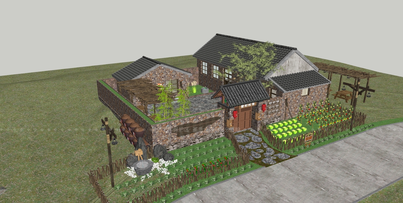 现代其他民宿SU模型下载【ID:1193005588】
