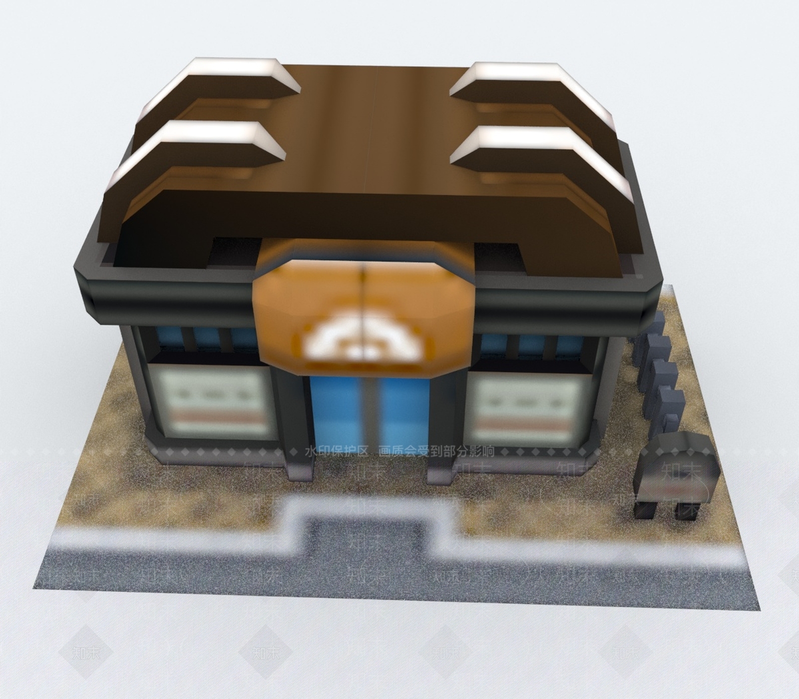 工业艺术风格建筑3D模型下载【ID:1193007066】