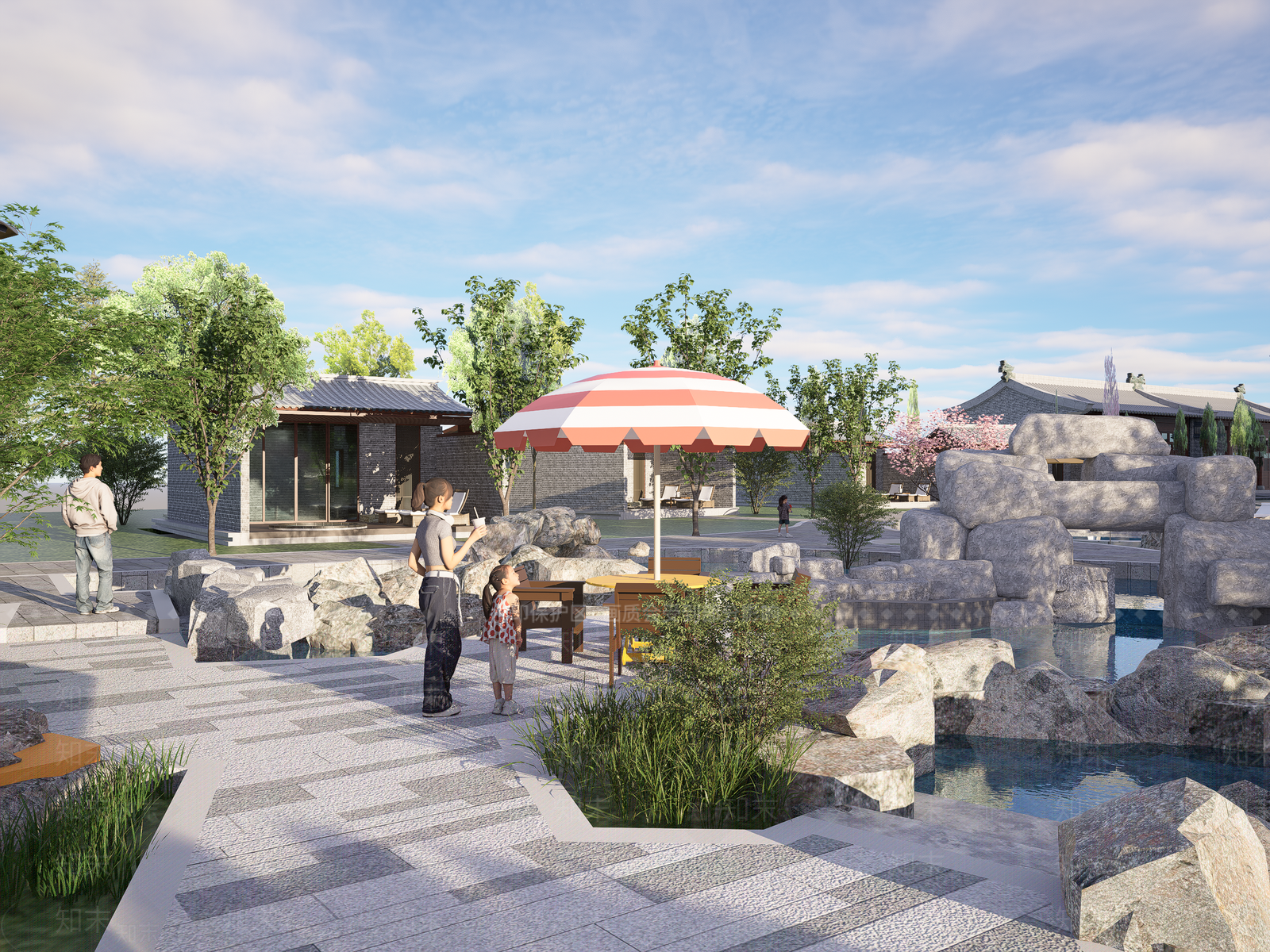 现代景观公园SU模型下载【ID:1193009816】