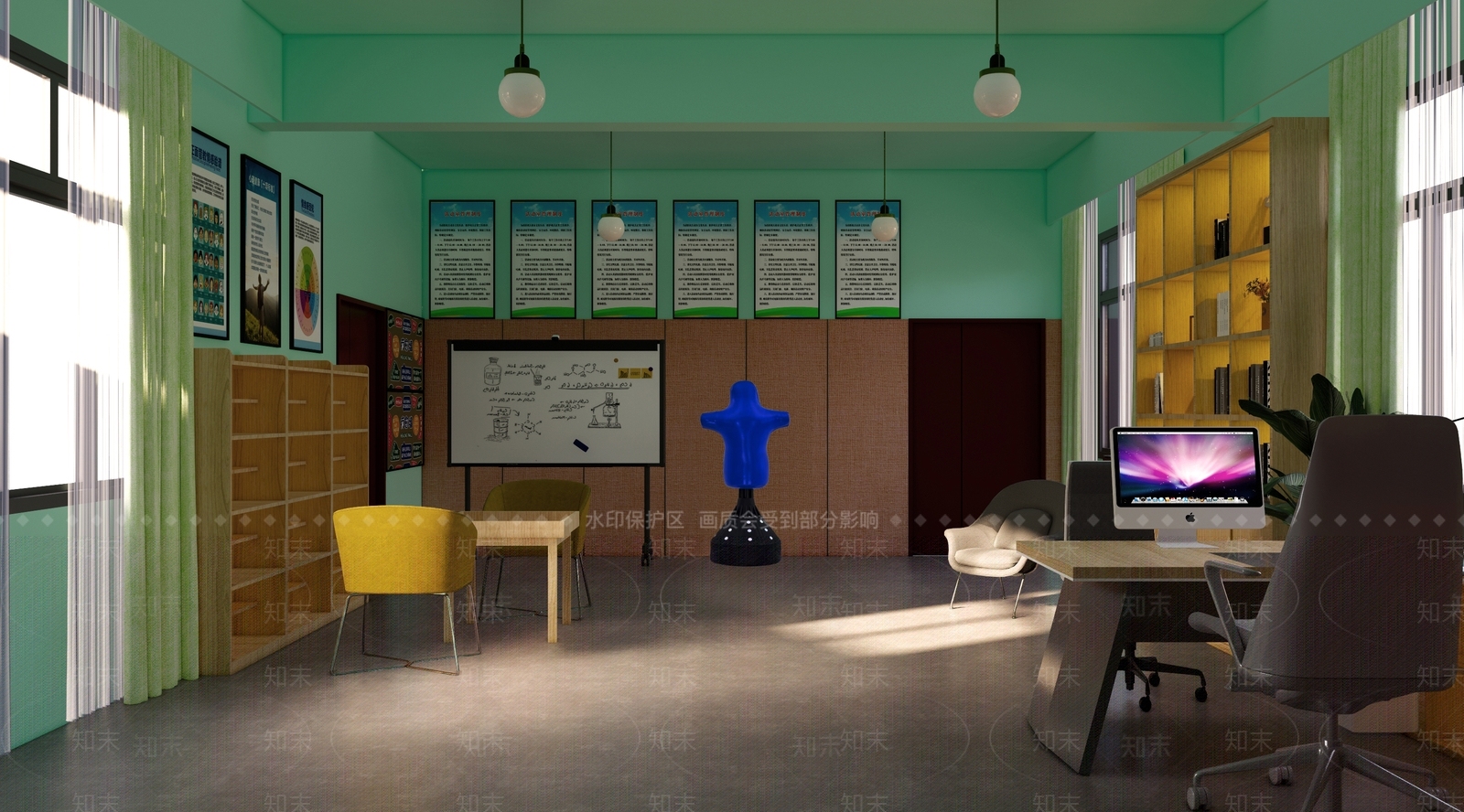 现代其他学校空间SU模型下载【ID:1193011342】