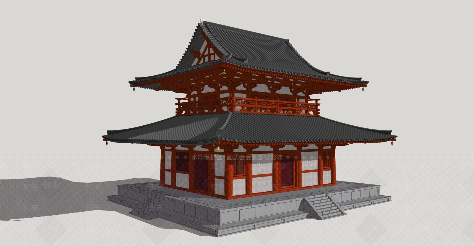 中式古建筑SU模型下载【ID:1193011923】