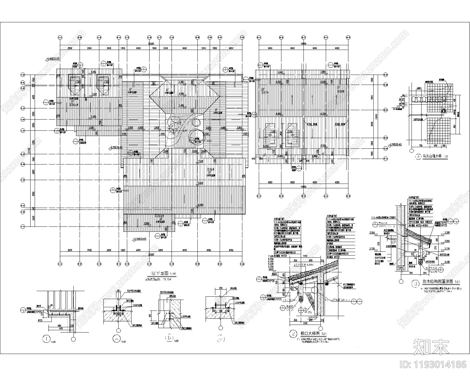 其他古建筑cad施工图下载【ID:1193014186】