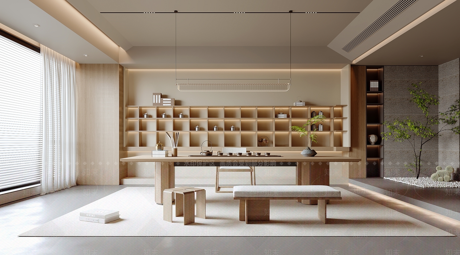新中式茶室3D模型下载【ID:1193014373】
