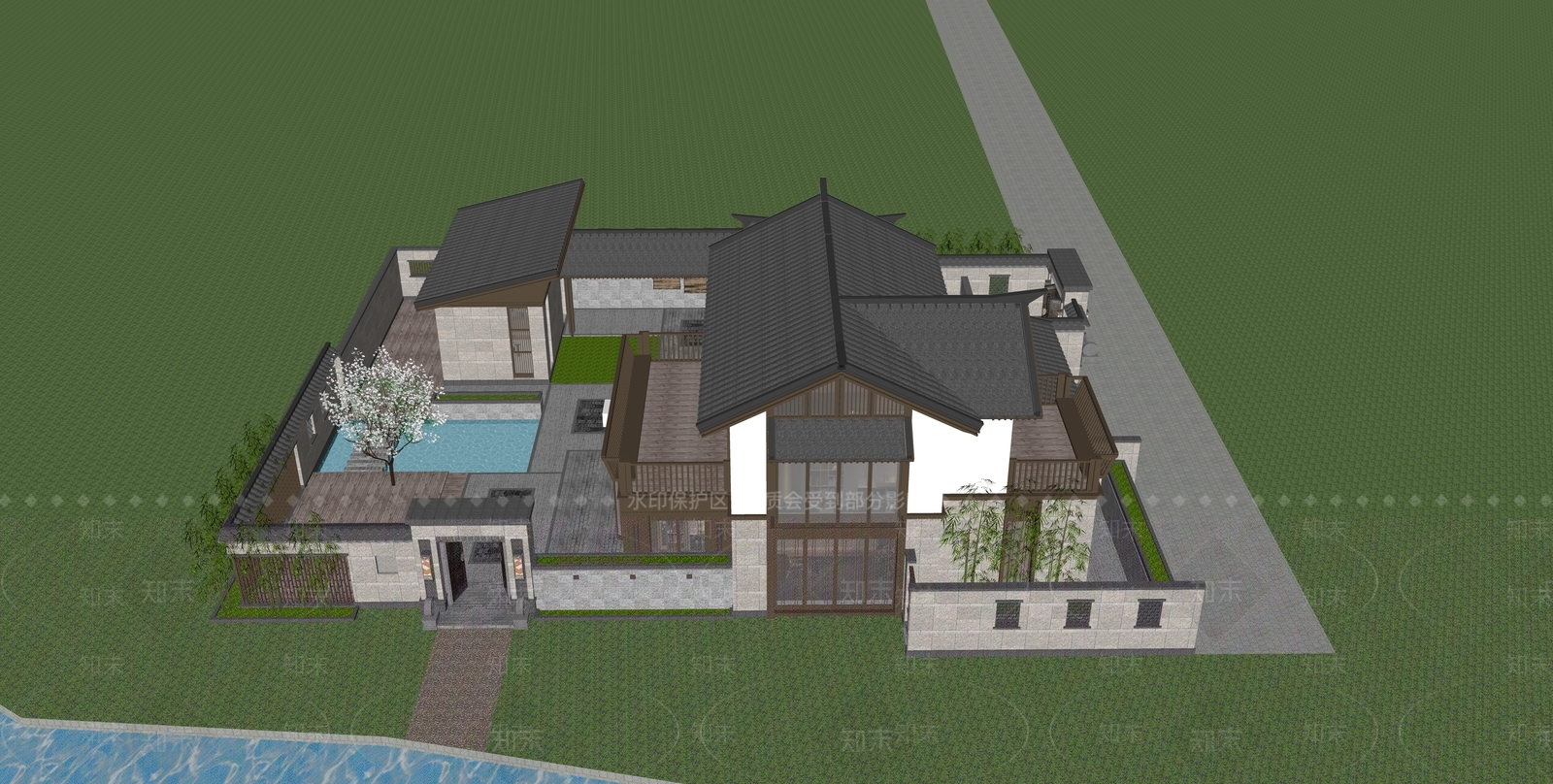 现代其他民宿SU模型下载【ID:1193014686】