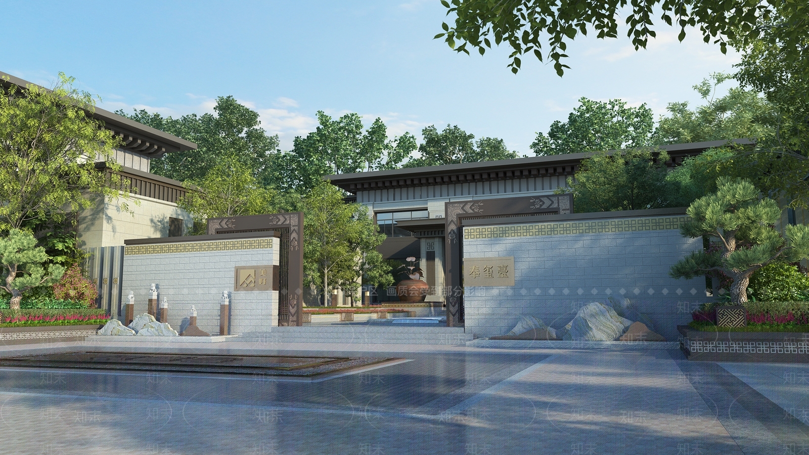 现代住宅景观3D模型下载【ID:1193017237】