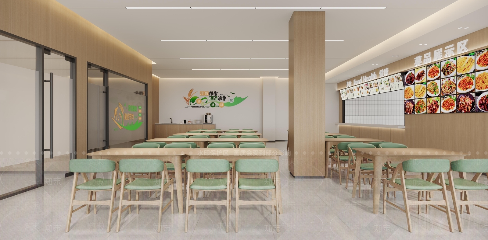 现代原木食堂3D模型下载【ID:1193017944】