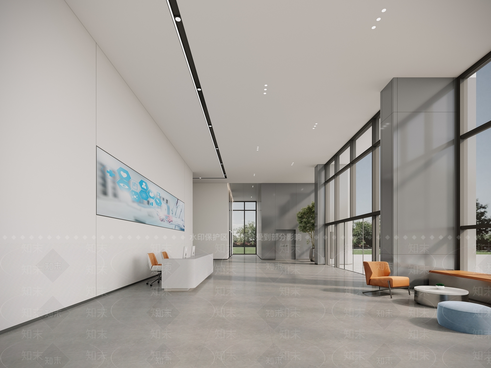 现代办公大厅3D模型下载【ID:1193021457】