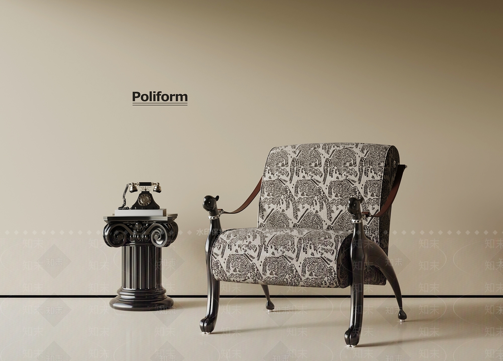 法式单人沙发3D模型下载【ID:1193029076】