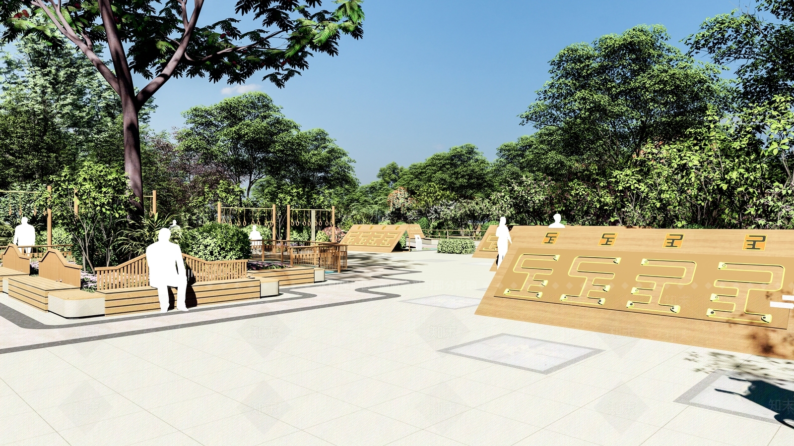 新中式现代景观公园SU模型下载【ID:1193032579】