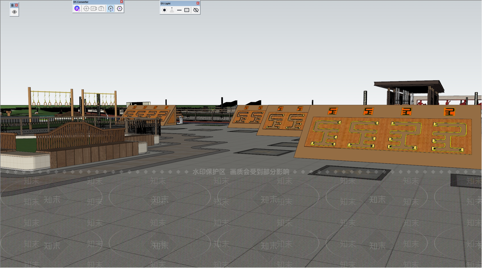 新中式现代景观公园SU模型下载【ID:1193032579】