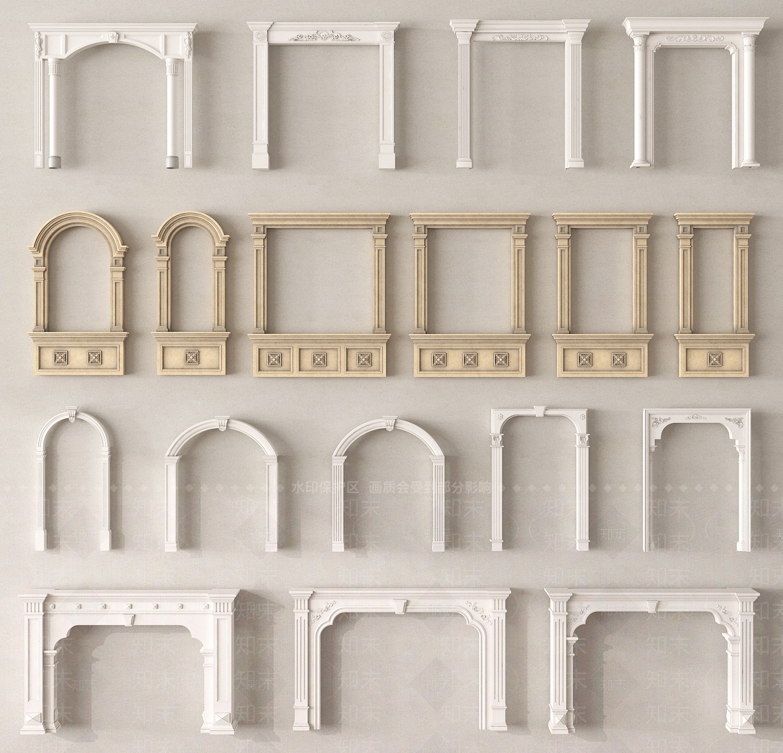 欧式门套SU模型下载【ID:1193036072】