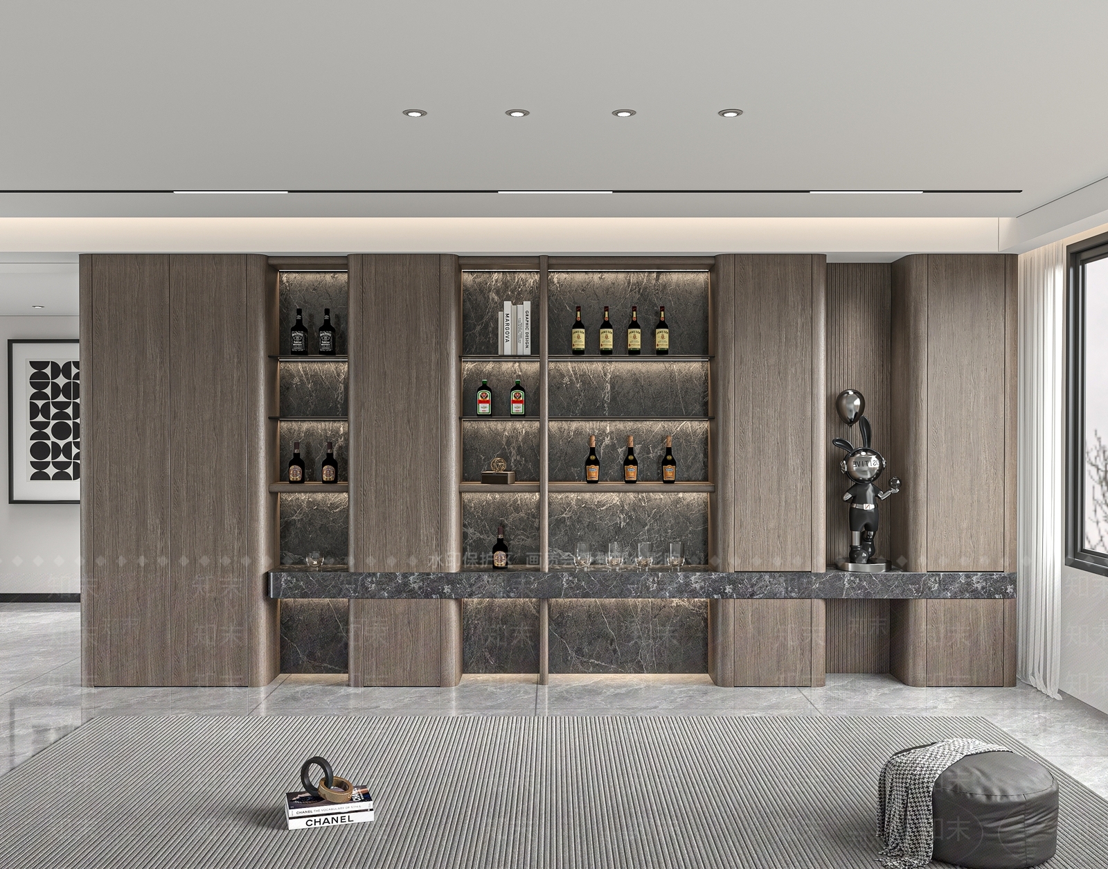 意式极简酒柜3D模型下载【ID:1193043043】