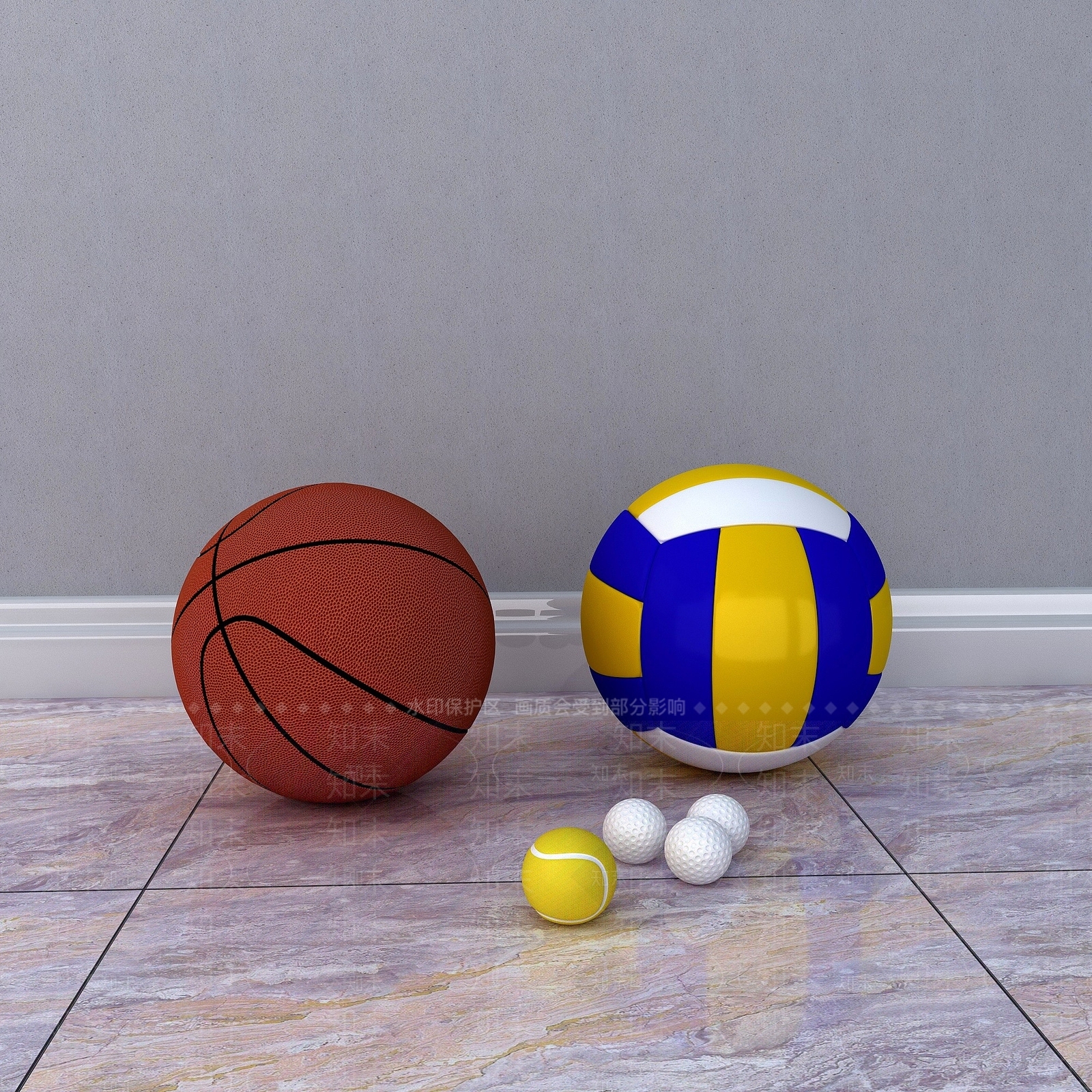 现代体育器材球3D模型下载【ID:1193048282】