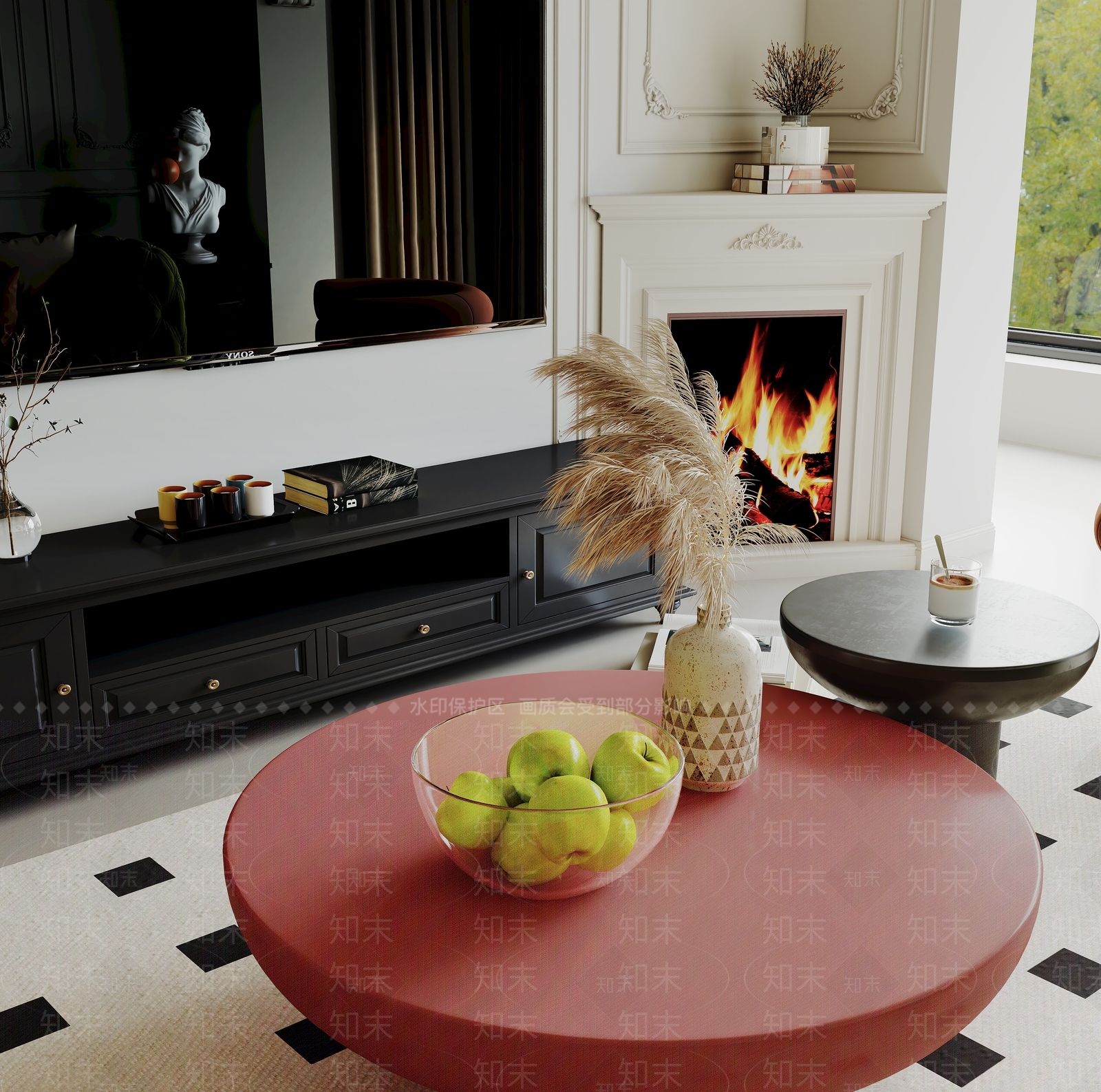 复古中古电视柜3D模型下载【ID:1193049665】