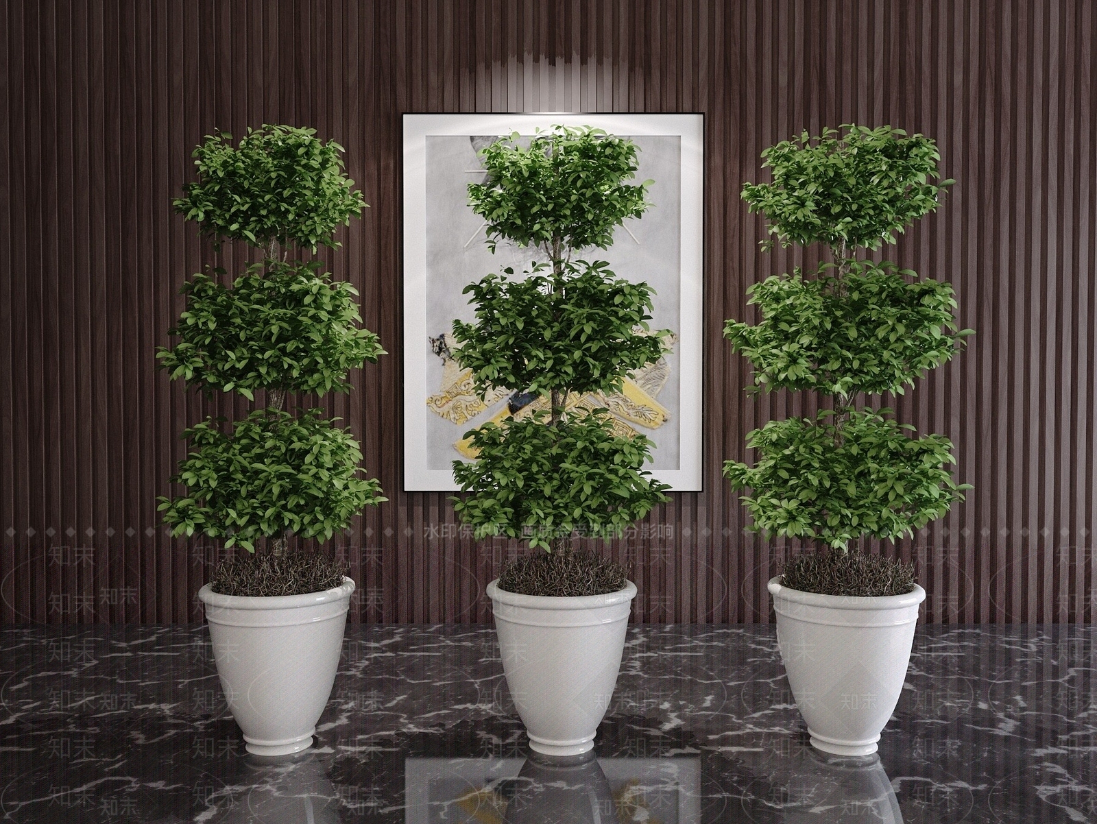 现代风格花盆3D模型下载【ID:1193049789】