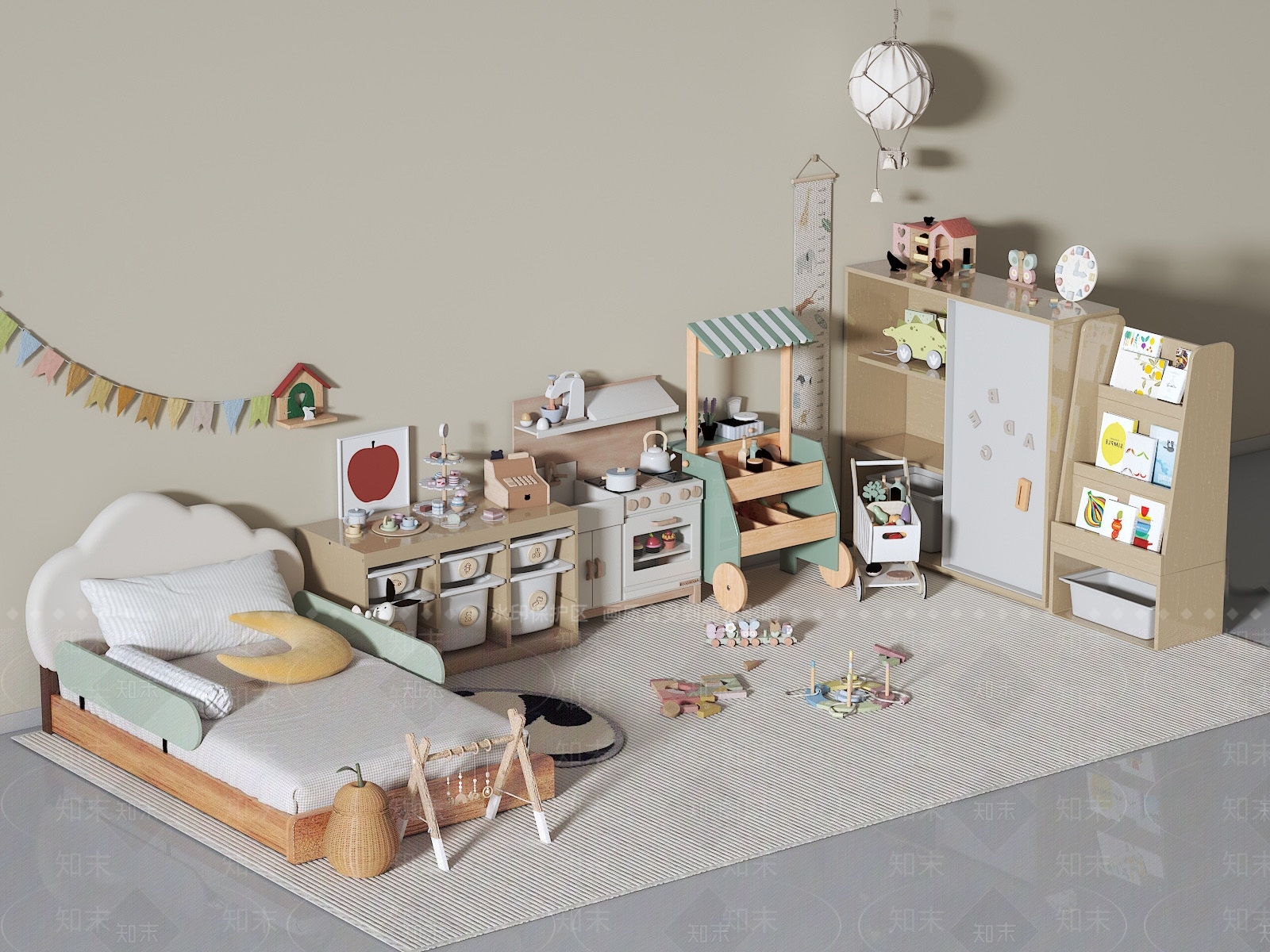 现代儿童玩具房SU模型下载【ID:1193052044】